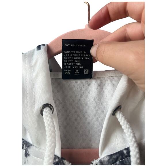 Upper Playground scuba zip up drawstring hoodie black white snow slopes Sm NWT - Picture 5 of 7